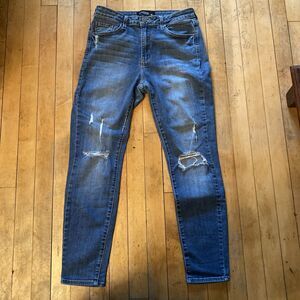 Just Black Denim Jeans Women’s Size 29 Regular Wash Distressed Skinny Mid Rise